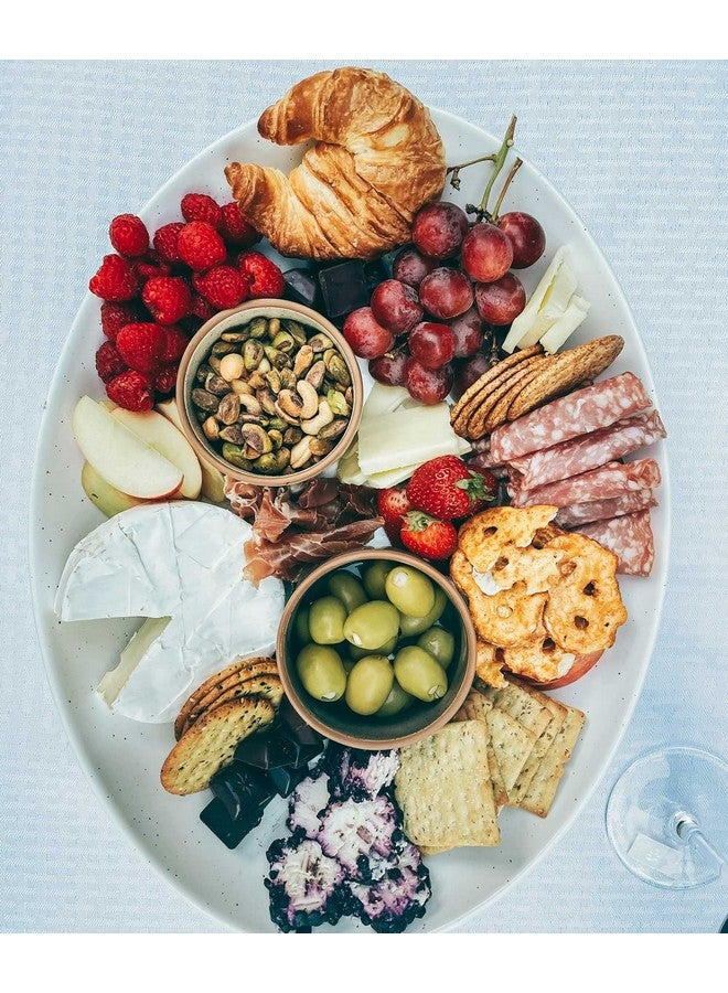 Mora Ceramic Large Serving Bowls- Set of 2 Oval Platters for Entertaining. Modern Kitchen Dishes for Dinner, Fruit, Salad, Turkey, etc. Oven, Dishwasher Safe, 110/80 oz, 16" / 14.6" - Vanilla White - Image 5