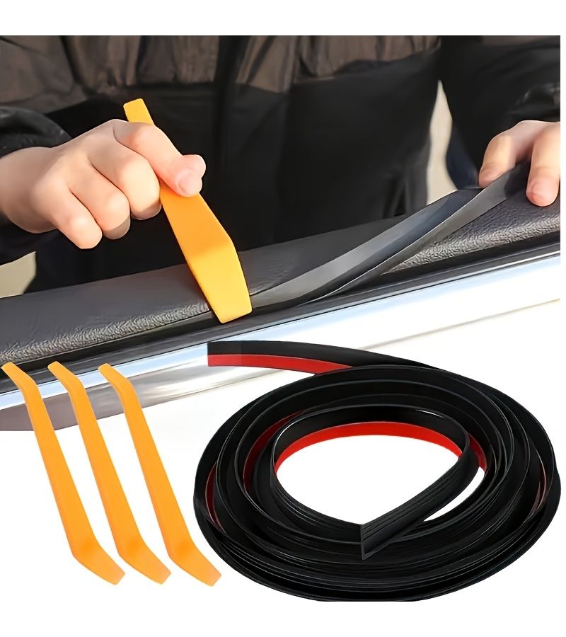4 Meter Car Window Weatherstrip With 3 Pry Tools Waterproof Dustproof Noise Reducing Seal For Sedan SUV Truck - Image 3