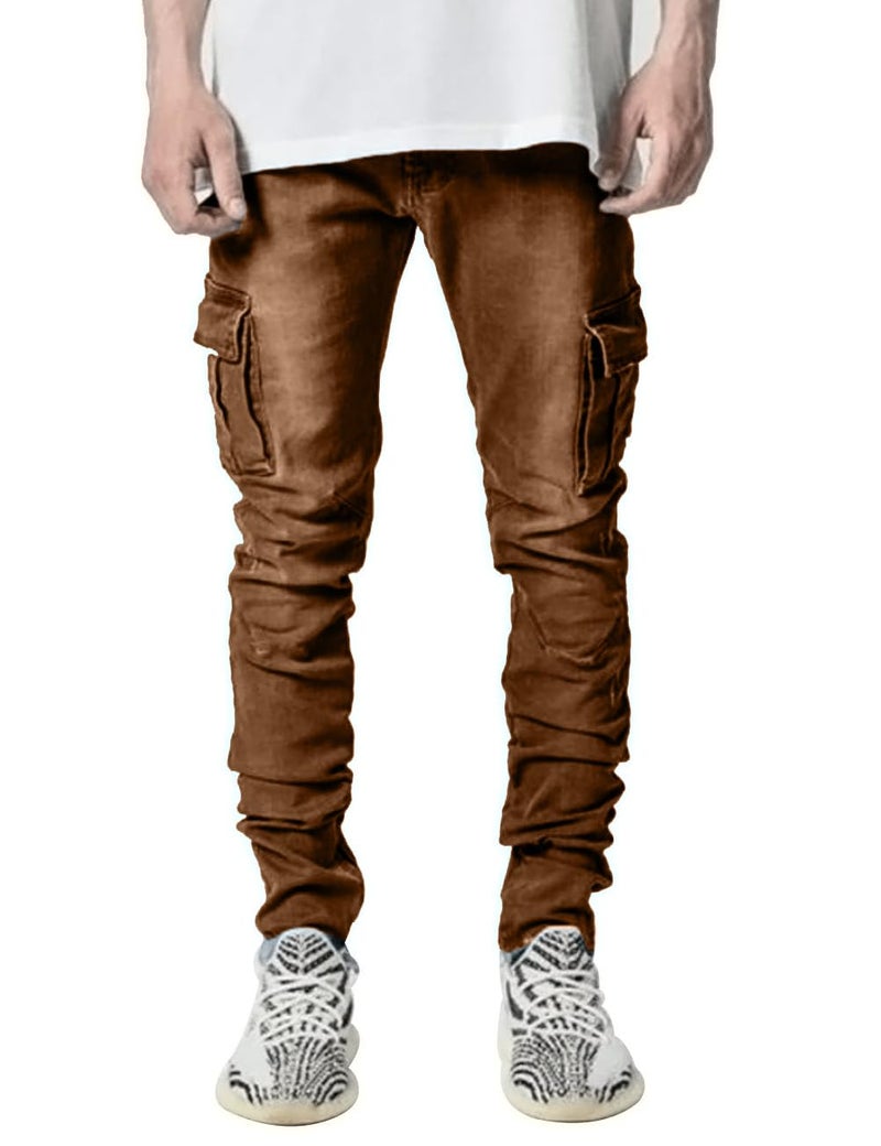 HUNGSON Men's Slim Fit Jeans 7 Pockets Stretch Skinny Denim Pencil Pants Nova Fashion - Image 2