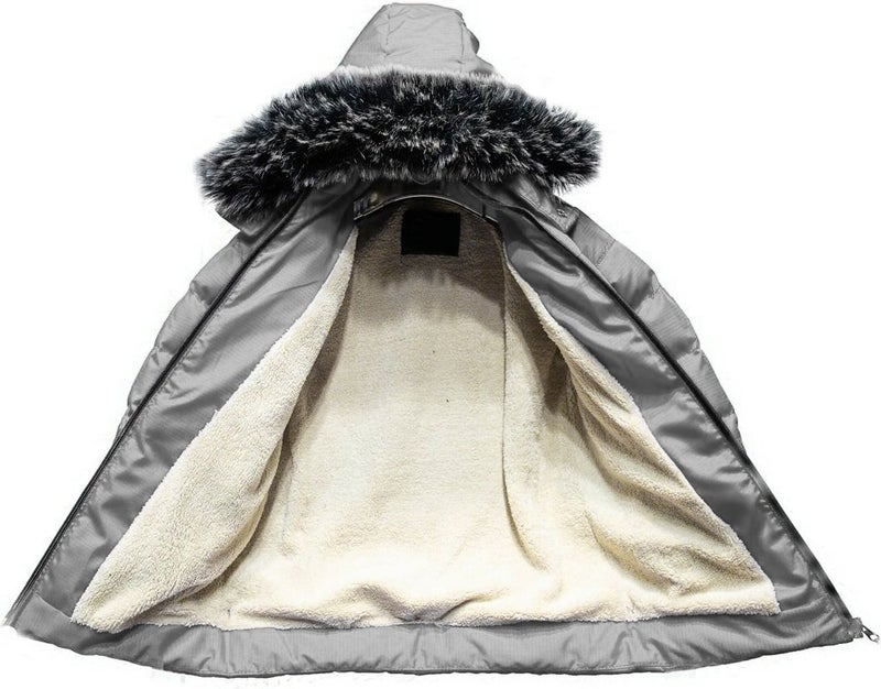 Sivaist Gray Removable Hooded Fur Waterproof Boy Coat & Jacket  - Image 3