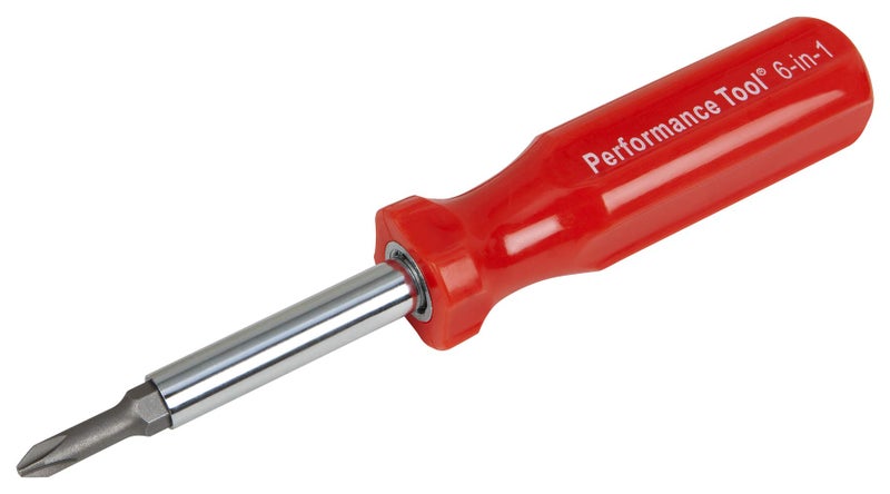 Performance Tool W975 6-in-1 Quick Change Screwdriver With Hex Torque Handle, Chrome Vanadium Steel - Image 1