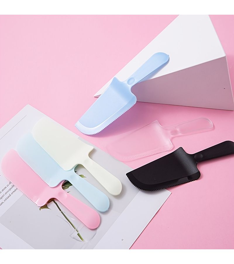 Pink Plastic Cake Knife For Baking Fondant Pastry Pizza Cheese Cookie Cutter Wedding DIY - Image 3