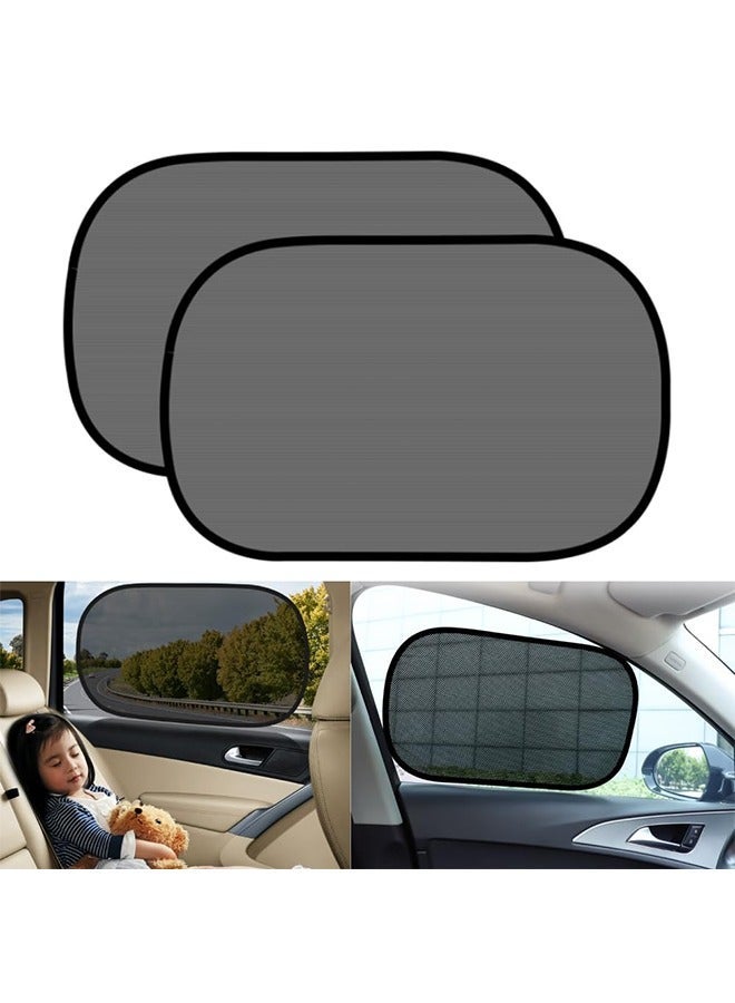 Car Window Shades for Side Window (Pack of 2), Mesh UV Protection, Block strong light and ultraviolet rays, Glare Blocker for Baby, Dual-Layer Sun Shields with Static Cling for SUV, Car and Minivan