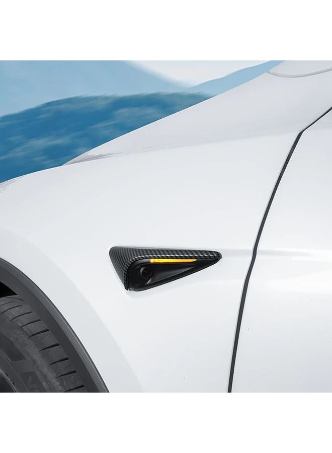 Tesla Model 3 Y Highland Left Front Camera Protector Carbon Fiber ABS Gloss Black Wing Spoiler Lip - Image 4