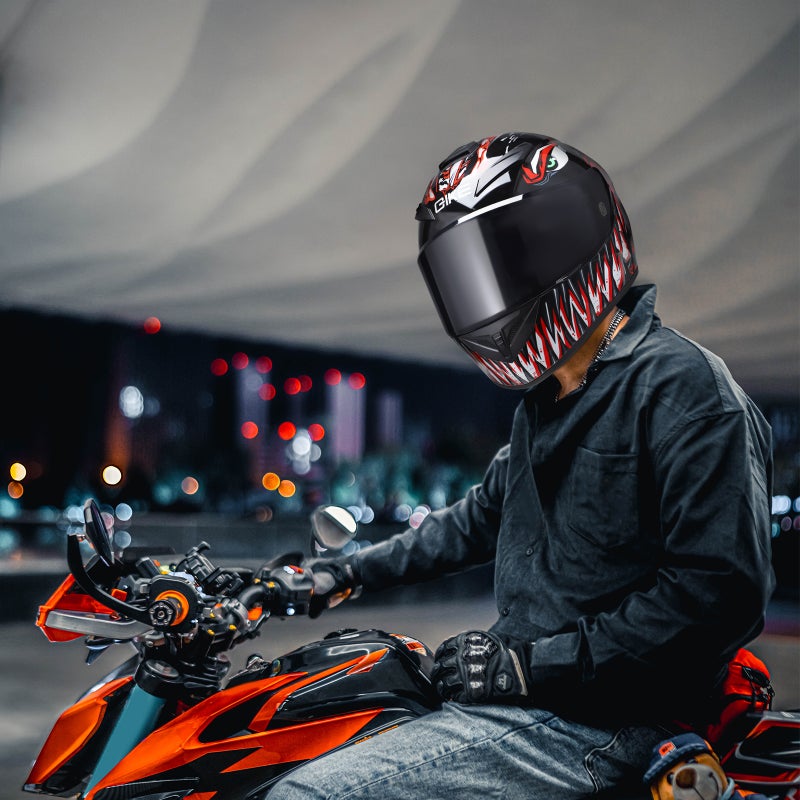 🚗 خوذة دراجة نارية لسباق بحماية كاملة للوجه حمراء بحجم كبير - Image 4