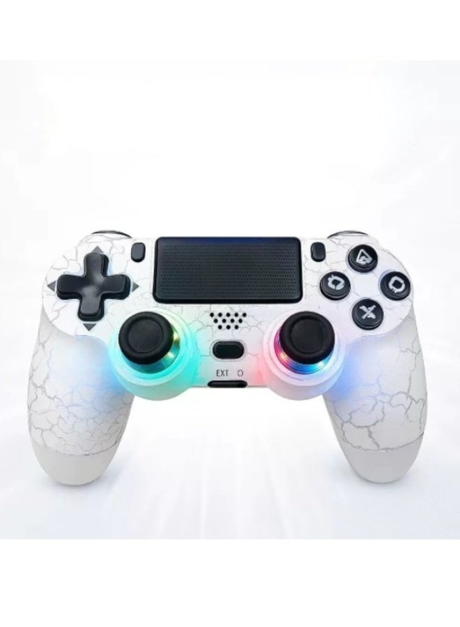 Wireless Controller for PS4 Support Double Vibration 6-Axis Motion Sensor Sensitive Touch Pad Built-in Speaker  Stereo Headphone Jack Compatible with PS 4 (White) - Image 1