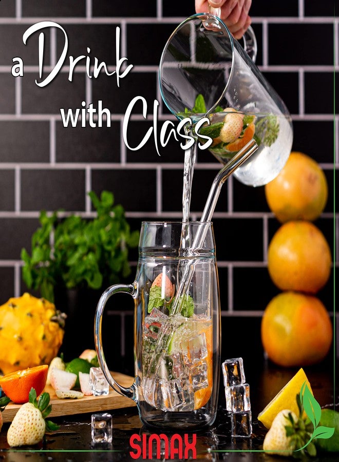 SIMAX Clear Glass Curved Drinking Straws | Set of 6-9 inch Reusable Drinking Straws - For Smoothies, Juice, Milkshake, Tea, Water and More - Borosilicate Glass for Hot and Cold Drinks - Image 3