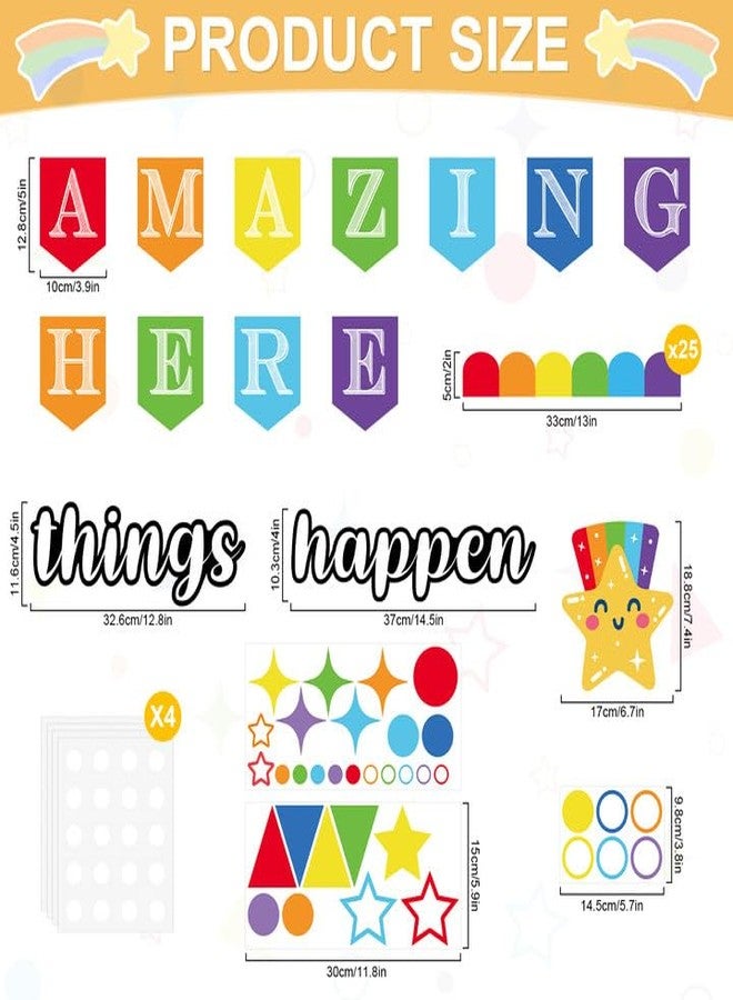 Yewfold Welcome Back to School Bulletin Board Set, Amazing Things Happen Here Bulletin Board, Colorful Classroom Wall Decor for Kindergarten Elementary Middle School (Light) - Image 2