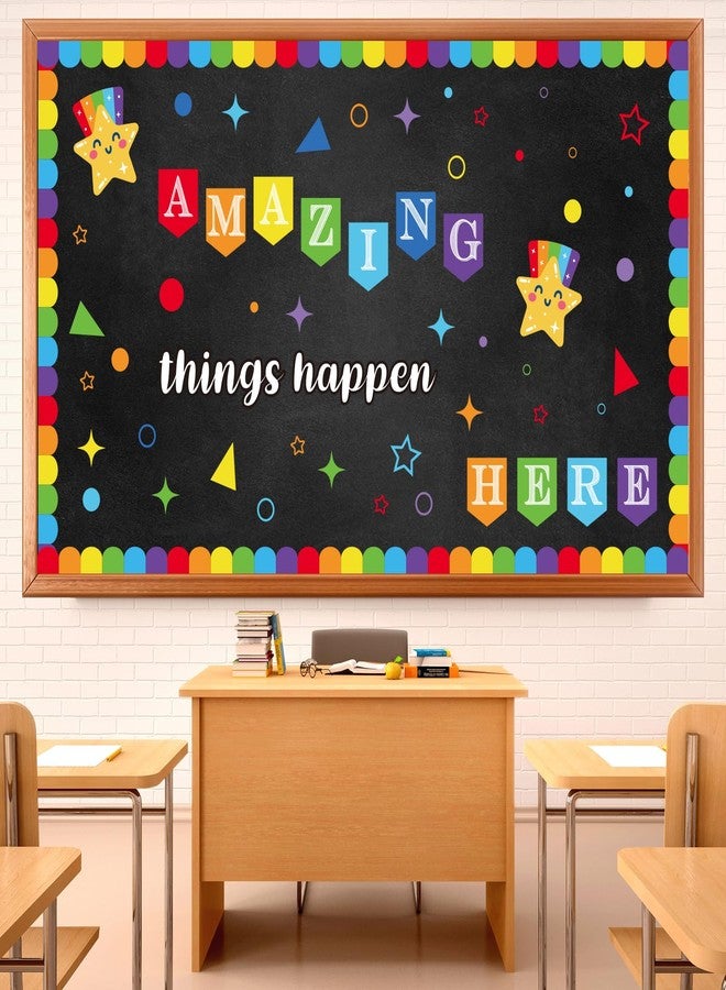 Yewfold Welcome Back to School Bulletin Board Set, Amazing Things Happen Here Bulletin Board, Colorful Classroom Wall Decor for Kindergarten Elementary Middle School (Light) - Image 4