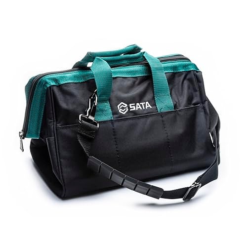 SATA 13-Inch Portable Tool Bag with Waterproof Construction and Multiple Interior and Exterior Pockets, Tool Storage and Organizer - ST95181 - Image 4