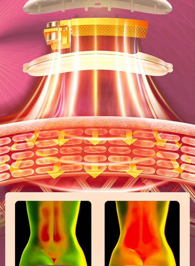 Excefore Electric Heating Pad, Digital Display Portable Cordless Menstrual Pad with 3 Temperature Setting and Massages, Wireless Heat Warm Belt, Gifts for Women & Girls（Pink 5000 mAh) - Image 3