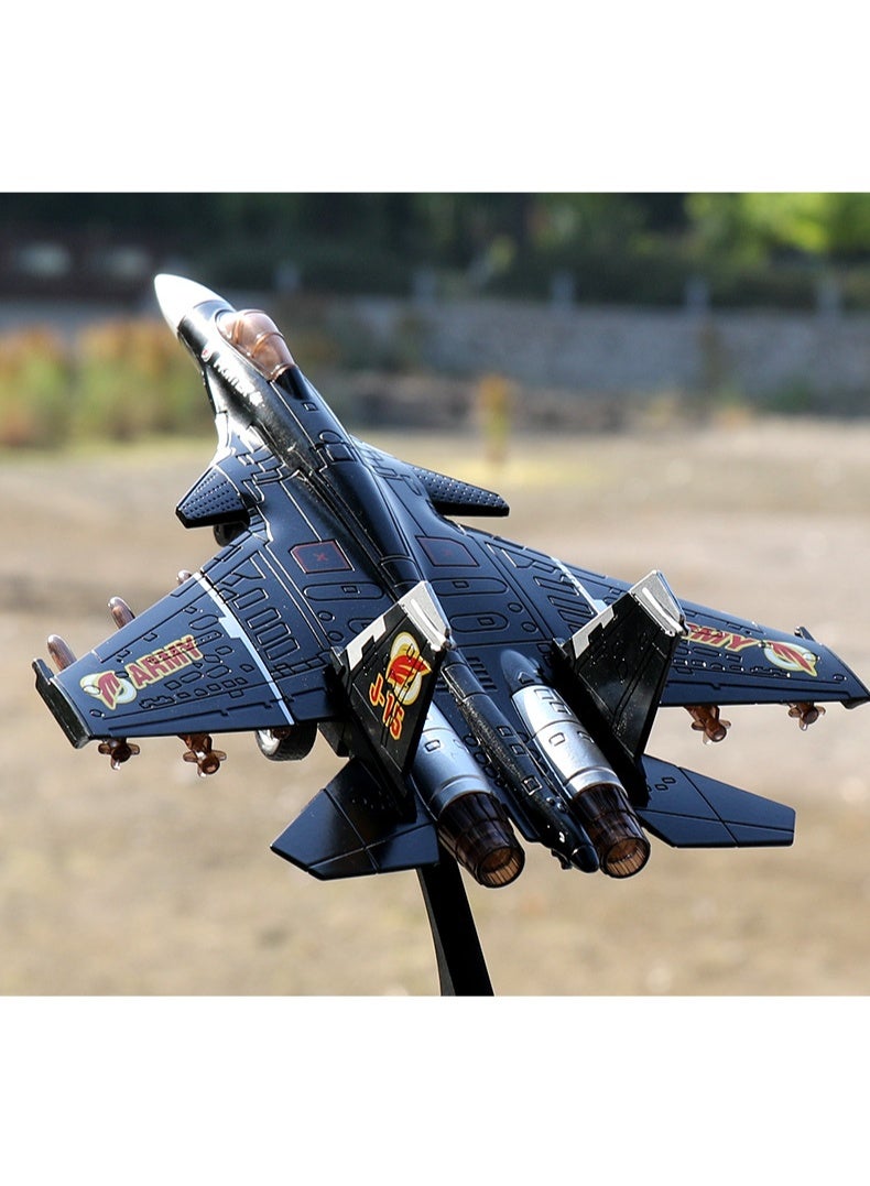 HALAMODO FJ8 J-15 Alloy Fighter Jet Model , Simulated Alloy Aircraft Model , Aircraft Model Ornament ,  Children Flight Model Toy , Ideal Birthday Party Gift For Boys And Girls, For Collection And Display , Black - Image 4