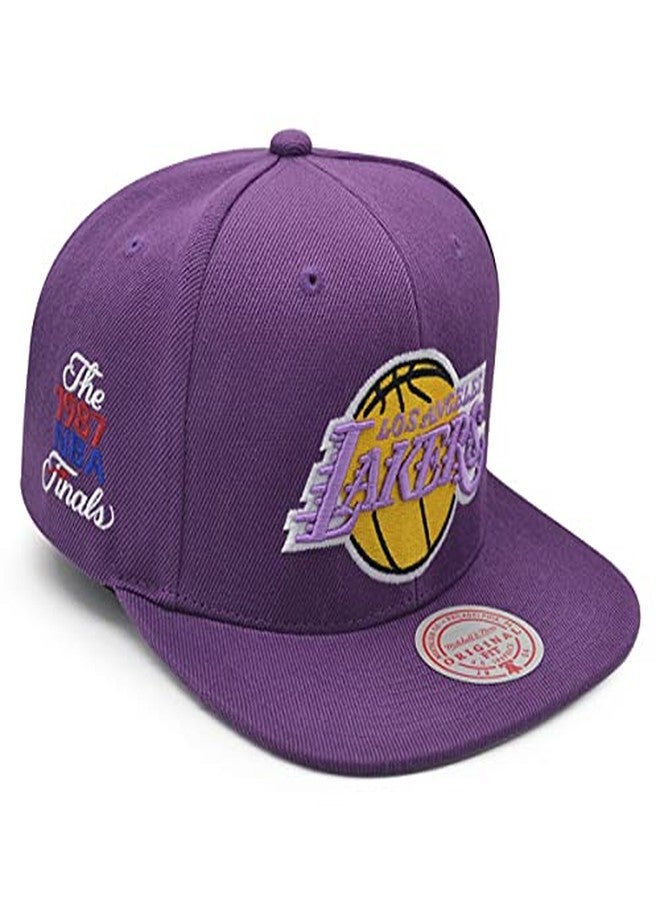 Mitchell & Ness Los Angeles Lakers 1987 NBA Finals Championship Series Snapback Hat- Purple - Image 1
