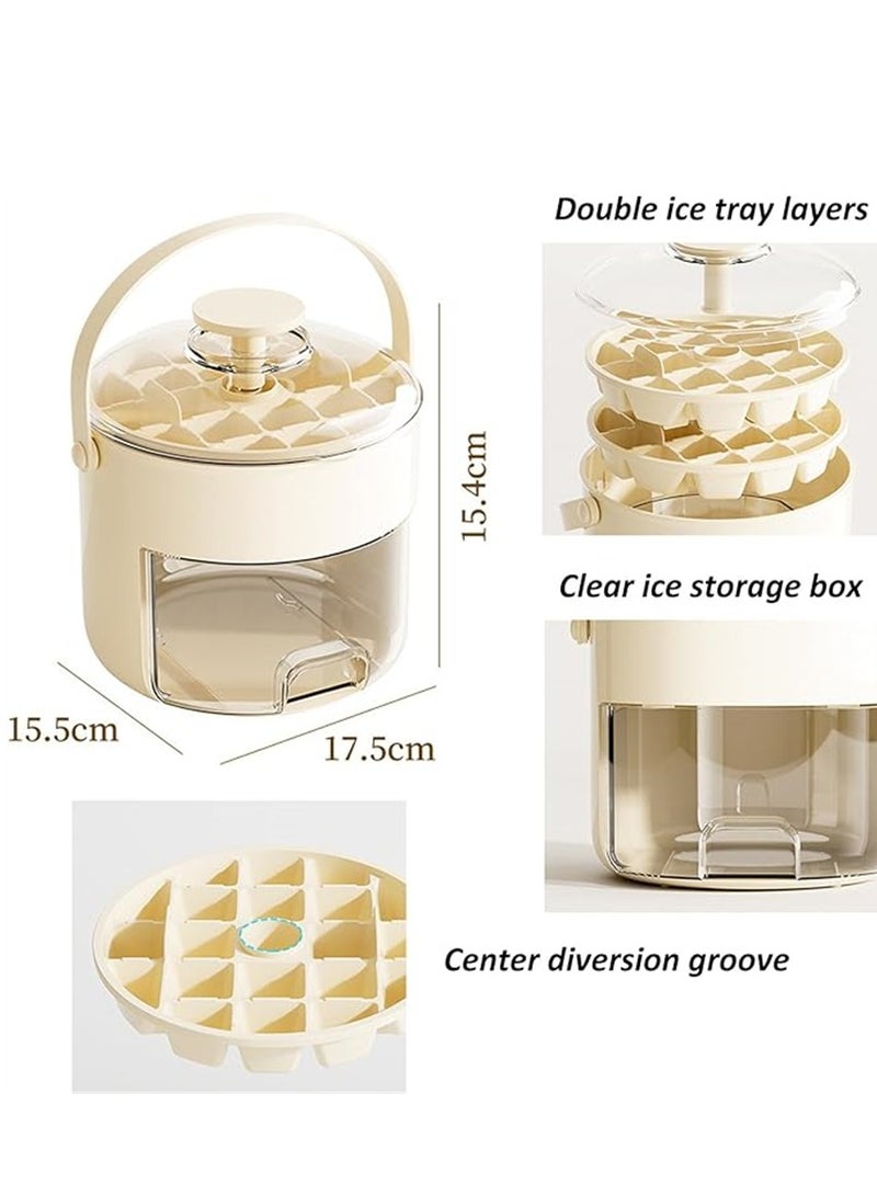 Ice Cube Tray, 40 Press Type Ice Cube Molds with Ice Container Scoop and Lid, Quickly Ice Cubes Release Stackable Maker,  Demoulding Ice Maker for Drinks Juice Coffee and Friuts  - Image 4
