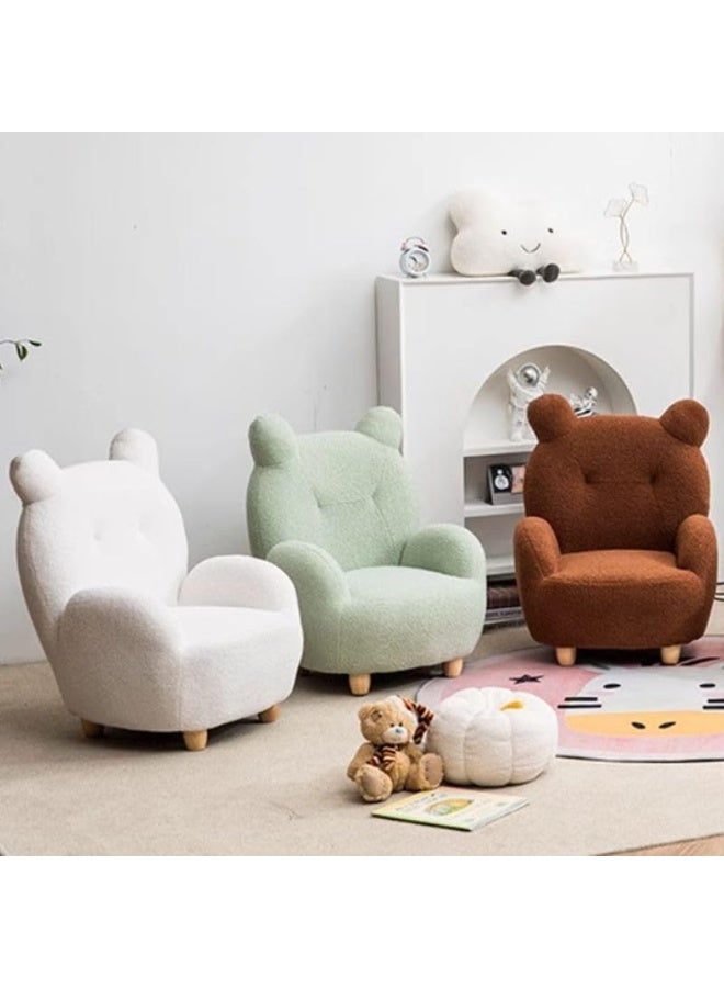 Poppins Home Animal-Themed Children's Sofa Chair with Armrests and Stylish Tufted Upholstery (Coffee)  - Image 3