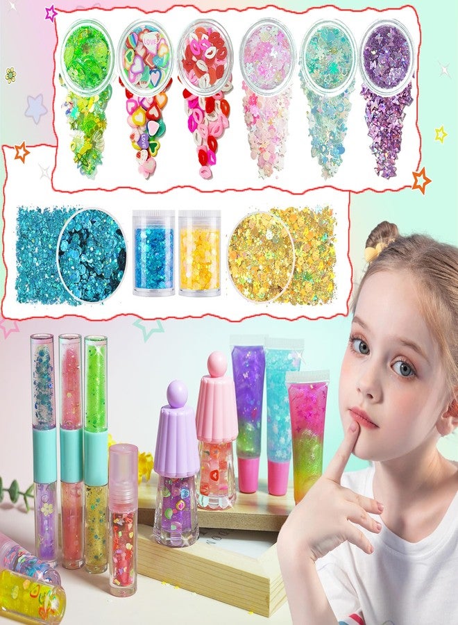 BRIPATI DIY Lip Gloss Making Kit - Make Your Own Lip Glosses Moisturizing DIY Lip Glaze Handmade Glittery Set for Teens Girls Women Makeup Lover Beginner Christmas Birthday Gift - Image 3