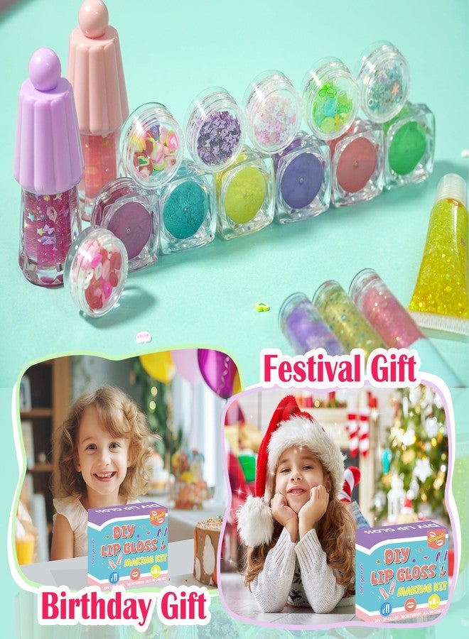 BRIPATI DIY Lip Gloss Making Kit - Make Your Own Lip Glosses Moisturizing DIY Lip Glaze Handmade Glittery Set for Teens Girls Women Makeup Lover Beginner Christmas Birthday Gift - Image 5