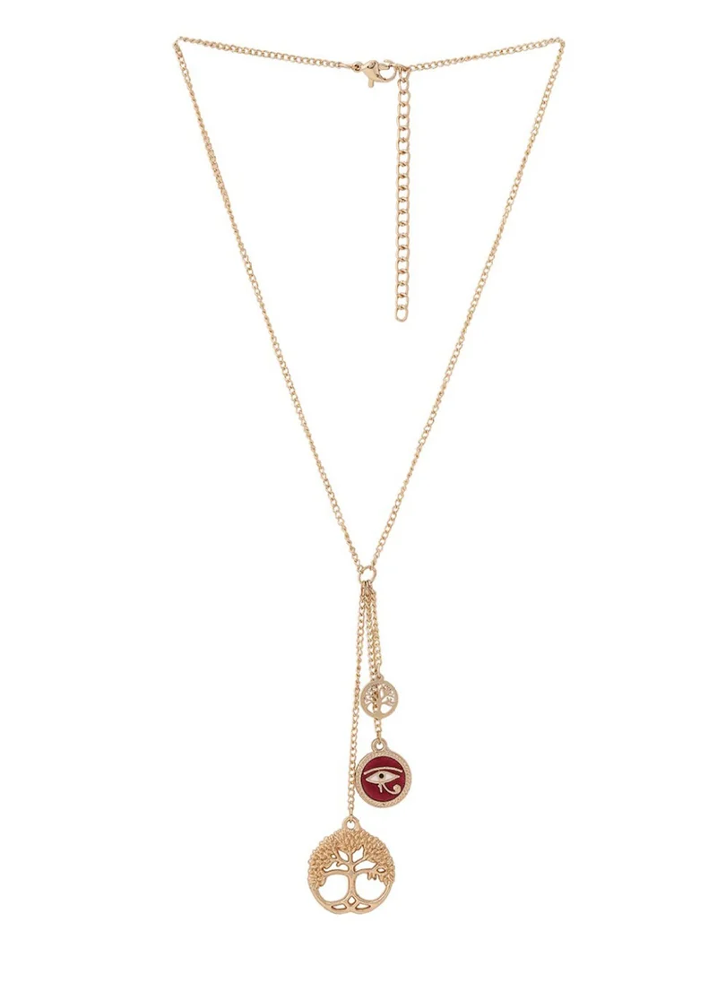 Priyaasi Brass Evil Eye Layered Minimal Chain