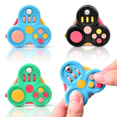 Yrissmiss Fidget Toys for Adults3PCS Fidget Pad Easter Basket Stuffers for Boys GirlsSensory Toys Stress Relief Cube Clicker ControllerADHD Autism Fidget Spinner for Office Desk Travel Games - Image 1