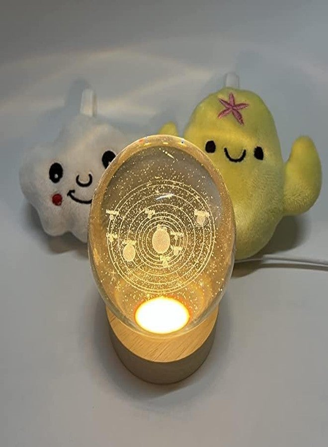 Dkriva كرة كريستالية خشبية ملونة بإضاءة LED من Dkriva، تعمل بمنفذ USB، لتزيين المنزل، هدية عيد ميلاد للمراهقين من الأولاد والبنات، مصباح ليلي على شكل كرة كريستالية مستوحاة من المجرة، مصباح ليلي على شكل كرة كريستالية (قطعة واحدة) (النظام الشمسي). - Image 4