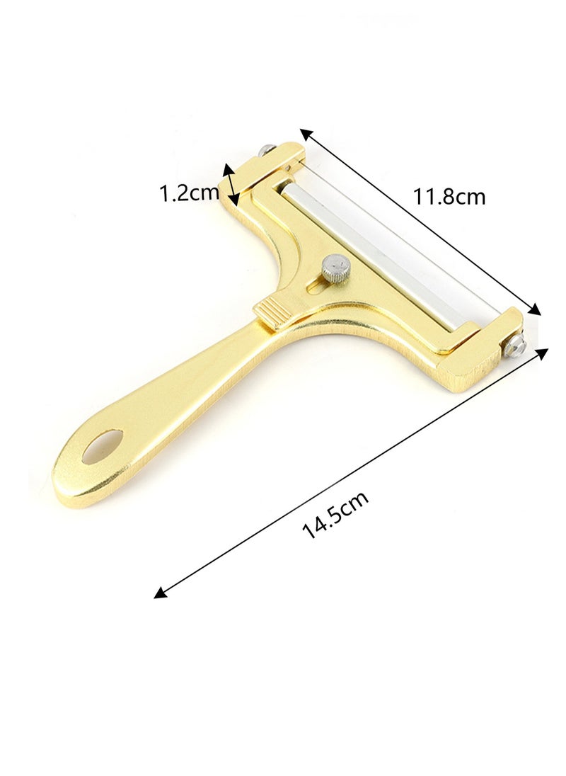 Generic - Adjustable Thickness Butter Cheese Planer Cheese Slicer Cheese Kitchen Gadget (Frosted Gold) - Image 1