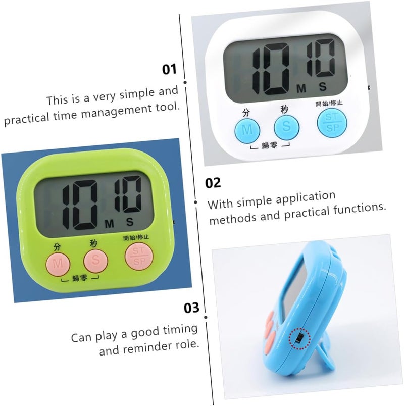 4pcs Kitchen Countdown Timers with Loud Alarm Compact Student Study and Chef Timers for Accurate Management and Baking Tasks - Image 5