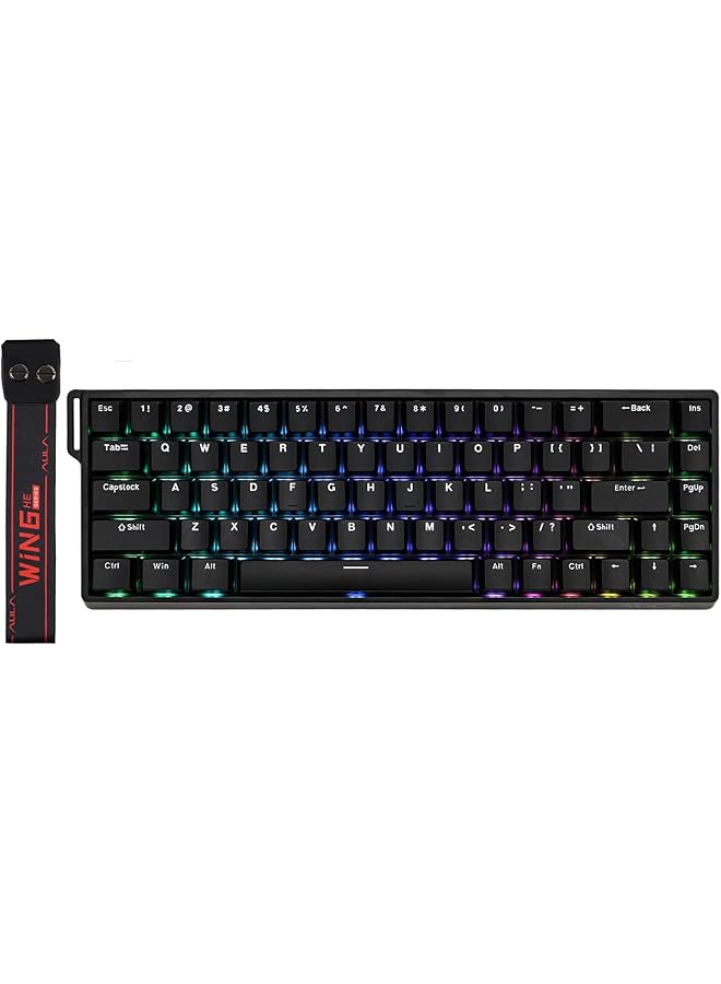 EPOMAKER Aula Win68 He Magnetic Keyboard With Adjustable Actuation Hall Effect Switches 65% Wired Compact Keyboard 8000 Hz Polling Rate Hot Swappable (Black) - Image 1