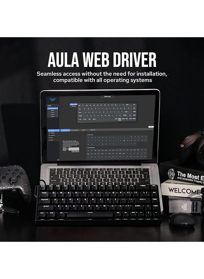 EPOMAKER Aula Win68 He Magnetic Keyboard With Adjustable Actuation Hall Effect Switches 65% Wired Compact Keyboard 8000 Hz Polling Rate Hot Swappable (Black) - Image 4