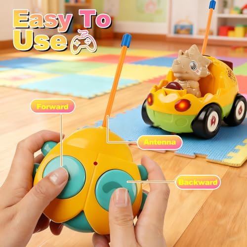 MagicKidz Dinosaur RC Car for Kids 2Pack Remote Control Dino Toy Cars for Boys Toddlers Ages 18 Months 2 3 4 5 Year Old Birthday Gifts with Lights and Music - Image 5