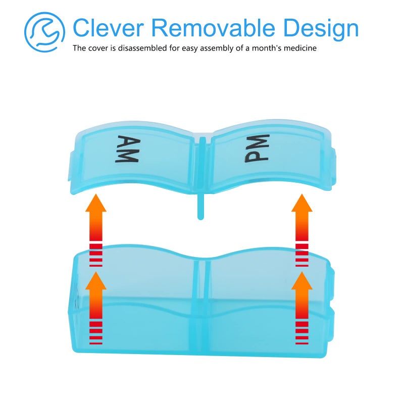 GREENCYCLE Monthly Pill Organizer 2 Times a Day, 30 Days Pill Box AM PM, 4 Week Pill Cases, One Month Pill Medicine Container Small Separate Compartments to Hold Vitamins, Fish Oil, Supplements - Image 3