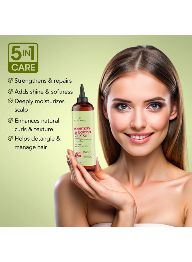 Botanic Hearth Rosemary & Batana Hair Oil (6.7 fl oz) | Revitalizing and Strengthening Hair Treatment for Fuller, Healthier-Looking Hair | Paraben Free | Suitable for All Hair Types - Image 4