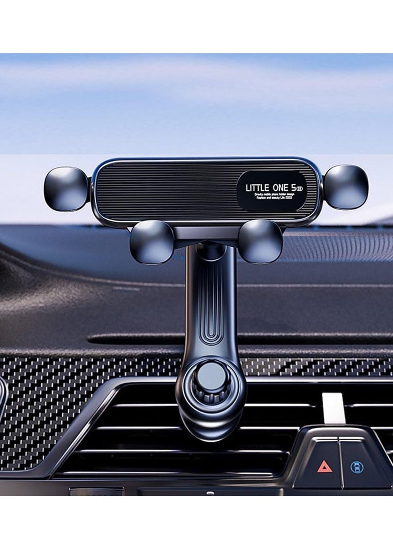Car Phone Holder for Air Vent, Mobile Holder for Car with 360° Swing Arm and Anti-Slip Gravity Damping, One-on Release, Fit 4.7-7 Phones iPhone Samsung - Image 1