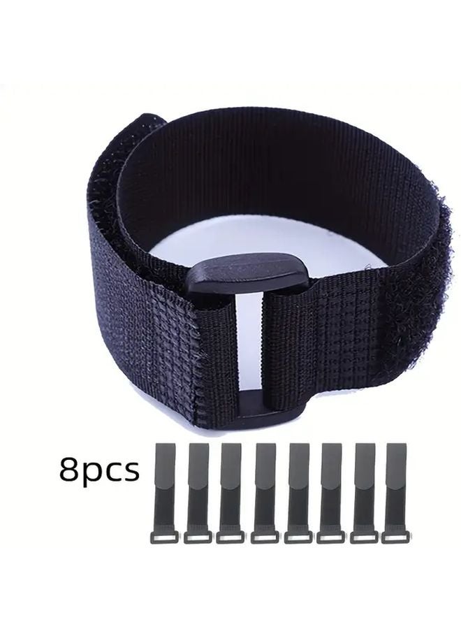 8pcs 2mm Black Self Adhesive Nylon Cable Ties Adjustable Buckle Heavy Duty Straps - Image 5