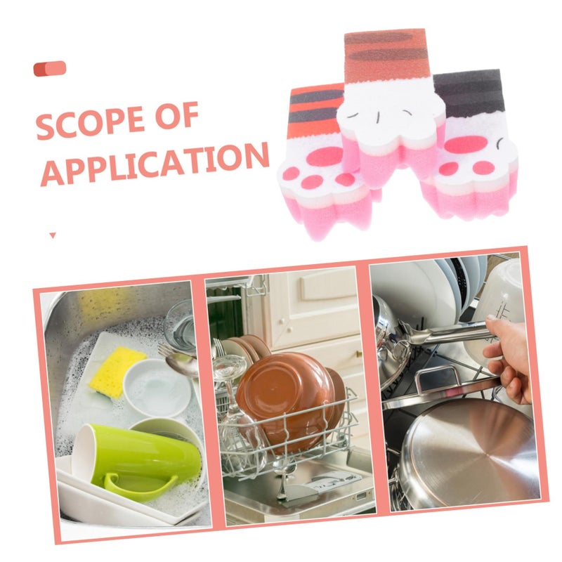 Thickened Cleaning Sponges Non Woven High Friction Scrubbers Strong Water Absorption 3Pcs Random Color - Image 4