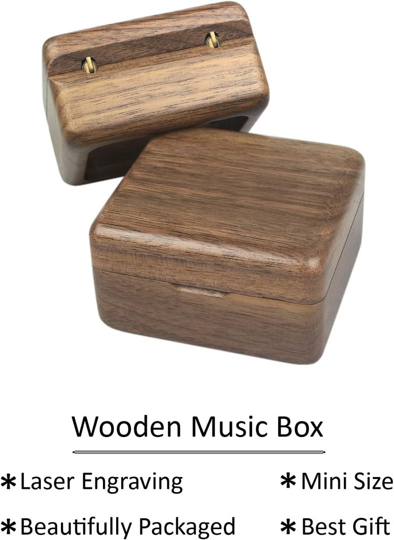 Sinzyo Music Box Vintage Wood Carved Mechanism Musical Boxs Gift for Birthday Valentine's Day Christmas Day(Castle in The Sky-Walnut Wood Box) - Image 4