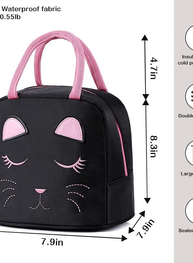 FEWOFJ Cute Black Backpacks with Lunch Bag for Teen Girls, Kids Backpack for Toddler Preschool Bookbags Elementary School Bags  - Image 5