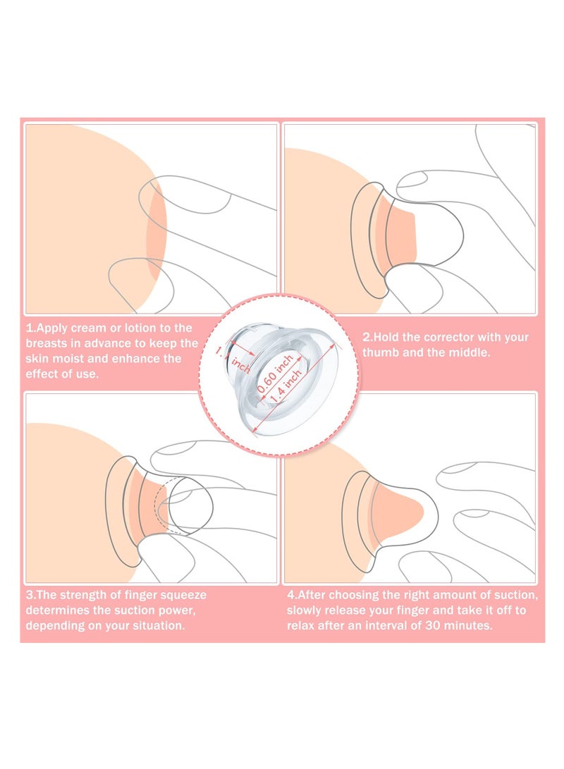 SUNSAR 4 Pieces Nipple Suction Cups Nipple Corrector Sucker for Breastfeeding Inverted Flat Nipples Aspirator Puller - Image 4