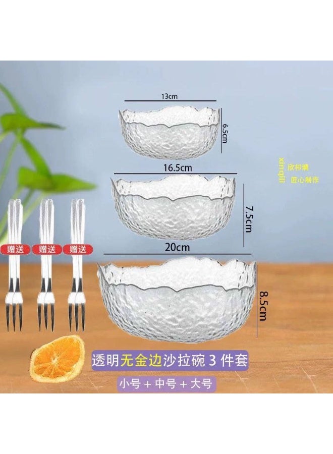 Modern Glass Khoshaf Set – 3-Piece Bowl Set in Different Sizes - Image 1