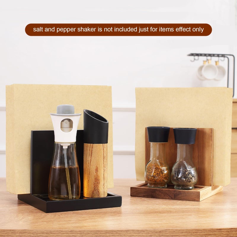 EVERBBKING Napkin salt pepper holder Wooden Napkin Holder for Salt and Pepper Shakers Caddy,Suitable for Kitchen, Restaurant, Bar, Office, Parties, Home DÃ©cor - Image 2