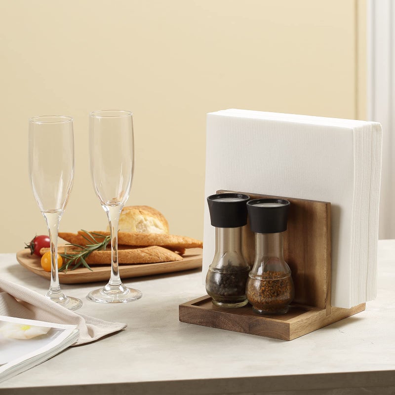 EVERBBKING Napkin salt pepper holder Wooden Napkin Holder for Salt and Pepper Shakers Caddy,Suitable for Kitchen, Restaurant, Bar, Office, Parties, Home DÃ©cor - Image 3