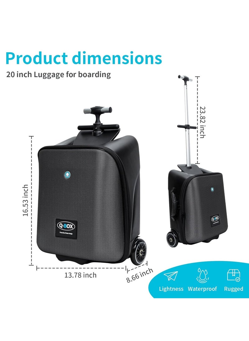 Q-Box LemoHome Expandable Luggage with Spinner Wheels,Large Suitcases with Child Seat Design,Hard Luggage for Women and Men  - Image 3