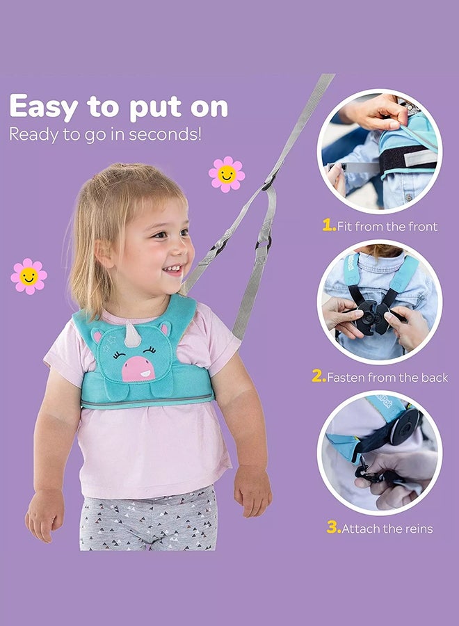 Trunki ToddlePak Felix Fox Teal Toddler Safety Harness and Walking Reins, Adjustable Backpack with Secure Safety Strap for Young Children - Image 5