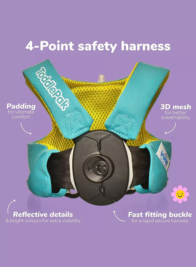 Trunki ToddlePak Felix Fox Teal Toddler Safety Harness and Walking Reins, Adjustable Backpack with Secure Safety Strap for Young Children - Image 4