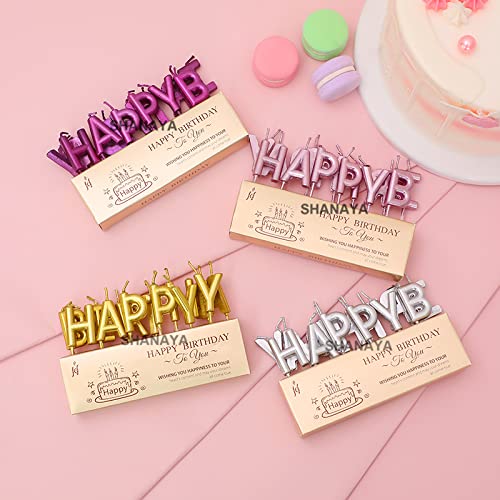 SHANAYA Happy Birthday Letter Candles Set for Cake Decoration Items for Birthday Celebrations for Boys Girls Adults (Random Colors) - Image 2