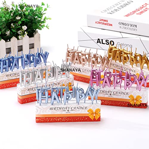 SHANAYA Happy Birthday Letter Candles Set for Cake Decoration Items for Birthday Celebrations for Boys Girls Adults (Random Colors) - Image 1