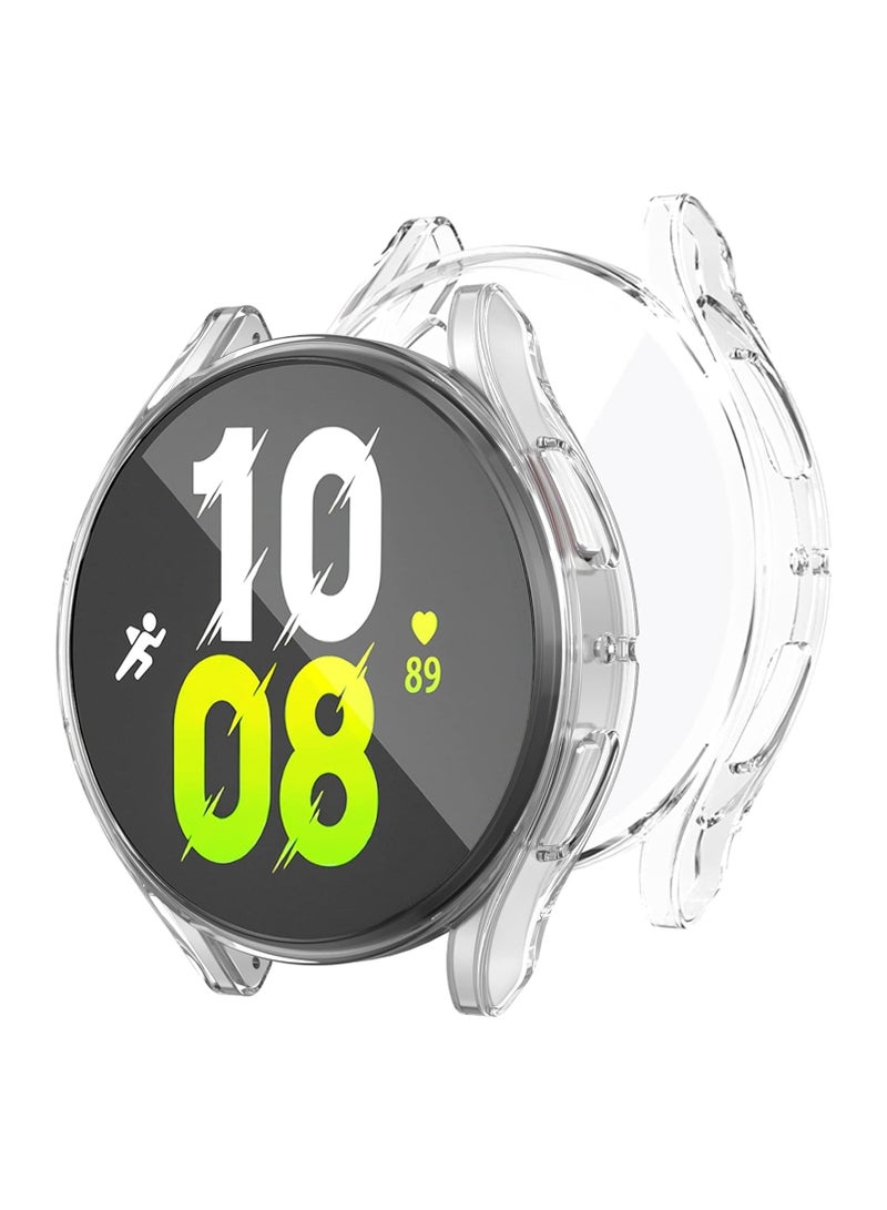 حافظة ELMO3EZZ متوافقة مع ساعة سامسونج جالاكسي 4 44 ملم جالاكسي ووتش 4 44 ملم واقي شاشة 44 ملم TPU مضاد للخدش غطاء حماية كامل للوجه (شفاف، 44 ملم) - Image 1