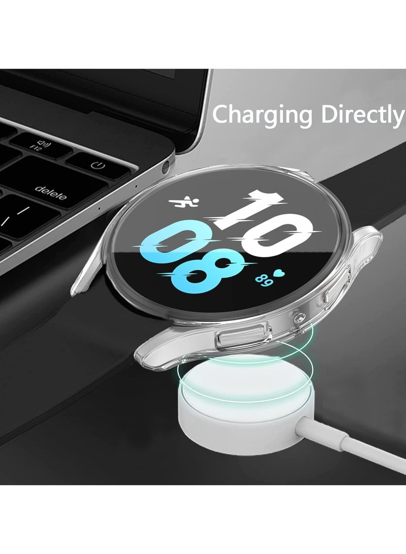 حافظة ELMO3EZZ متوافقة مع ساعة سامسونج جالاكسي 4 44 ملم جالاكسي ووتش 4 44 ملم واقي شاشة 44 ملم TPU مضاد للخدش غطاء حماية كامل للوجه (شفاف، 44 ملم) - Image 5