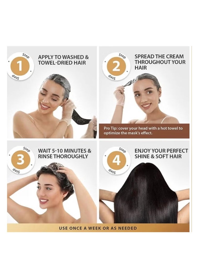 Karseell Karseell Collagen Hair Treatment Deep Repair Conditioning Argan Oil Collagen Hair Mask Essence for Dry Damaged Hair All Hair Types 500ml (pack of 2)  - Image 2