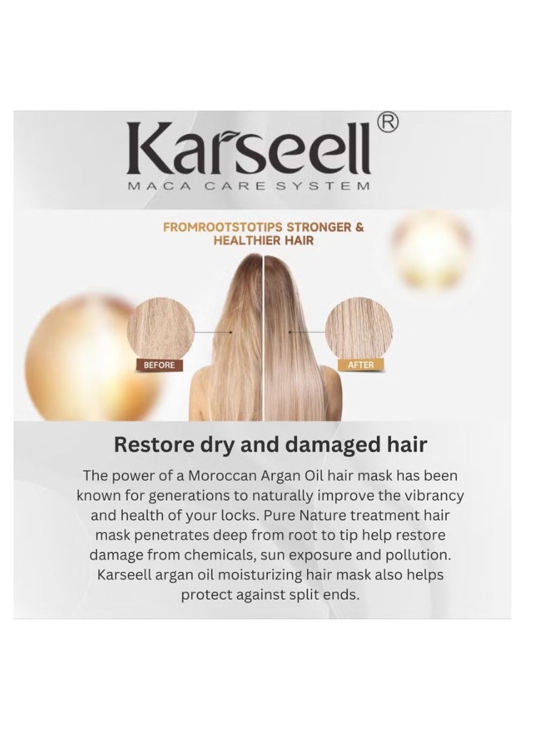Karseell Karseell Collagen Hair Treatment Deep Repair Conditioning Argan Oil Collagen Hair Mask Essence for Dry Damaged Hair All Hair Types 500ml (pack of 2)  - Image 3