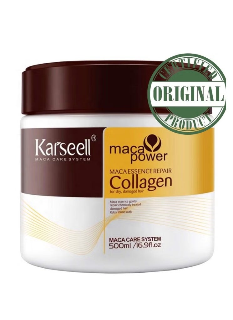 Karseell Karseell Collagen Hair Treatment Deep Repair Conditioning Argan Oil Collagen Hair Mask Essence for Dry Damaged Hair All Hair Types 500ml (pack of 2)  - Image 5